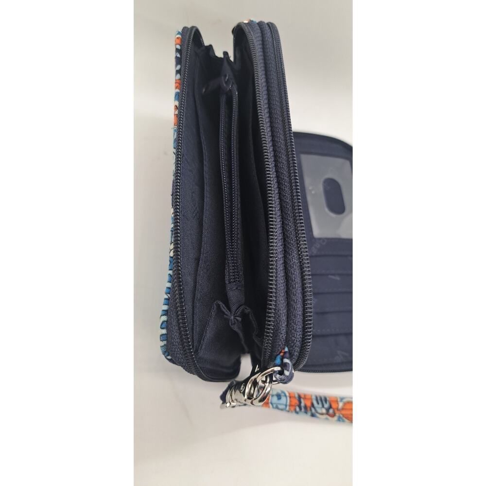 Vera Bradley Smartphone Wristlet Wallet Billfold (Marrakesh) Blue Orange Paisley - Picture 7 of 7